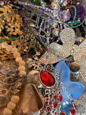 Mixed Costume Jewelry & Accessories Grab Bag - Multicolor Beads & Charms